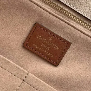 LV M45040 Louis Vuitton Onthego Giant Monogram Kožená střední taška krémová