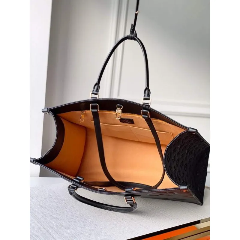 LV M44925 Louis Vuitton Onthego GM M45595 Taška Monogram Empreinte Kůže Černá