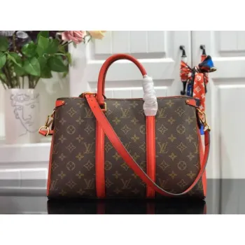 LV M44898 Louis Vuitton Soufflot MM Taška M44817 Monogram Plátno Červená