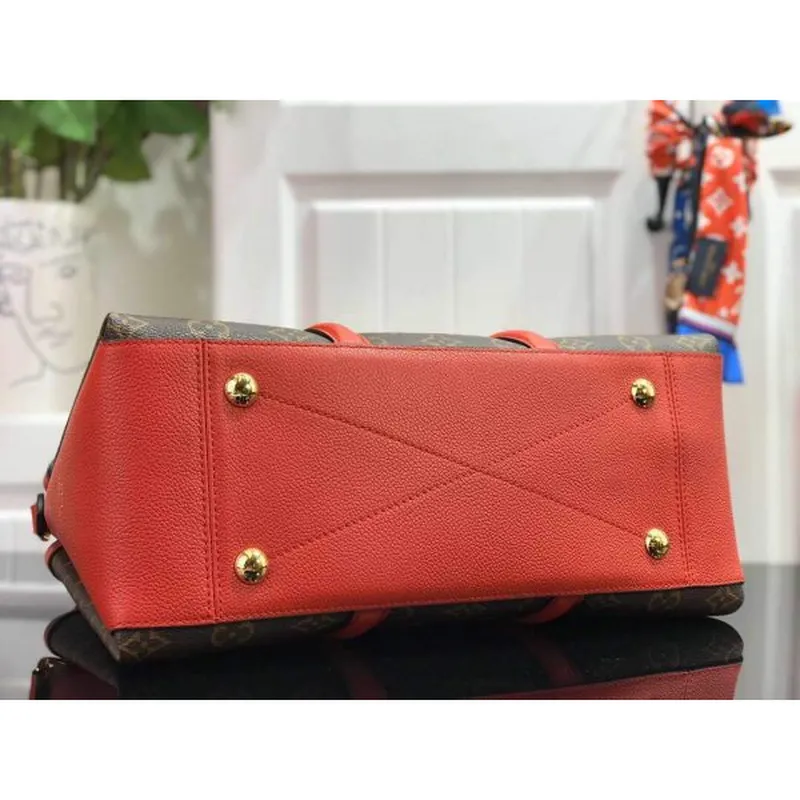 LV M44898 Louis Vuitton Soufflot MM Taška M44817 Monogram Plátno Červená