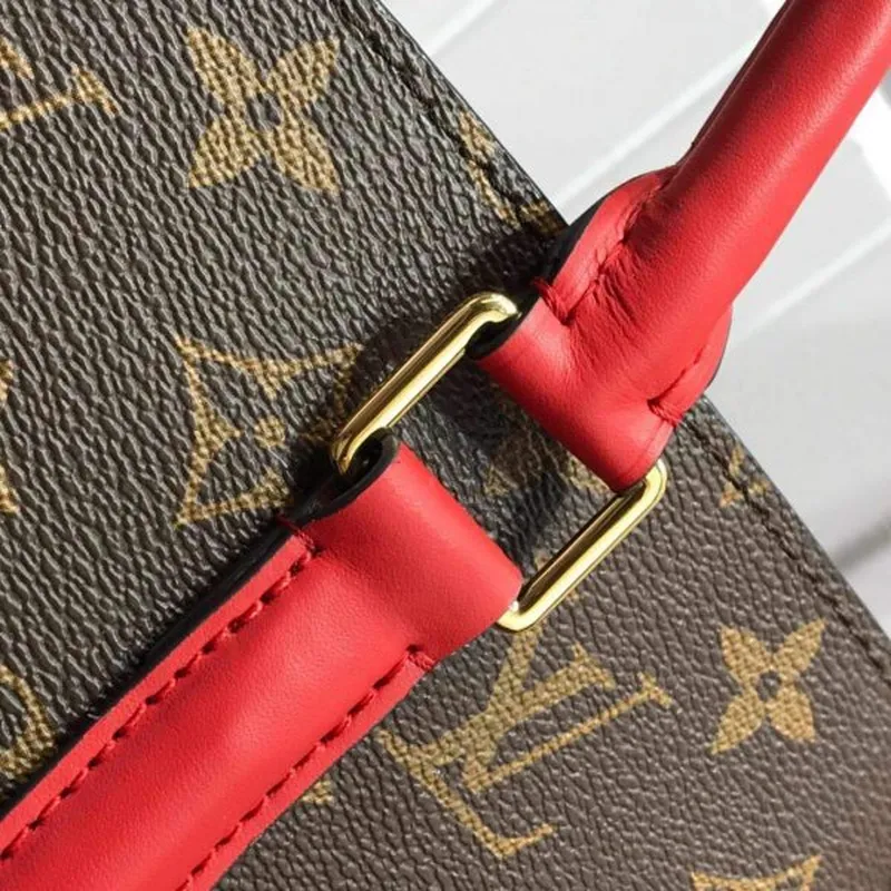 LV M44898 Louis Vuitton Soufflot MM Taška M44817 Monogram Plátno Červená