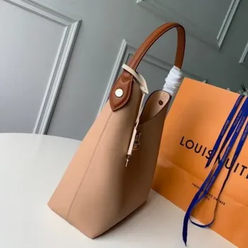 LV M44330 Louis Vuitton Lockme Hobo Soft telecí kůže M52776 Taška Meruňková