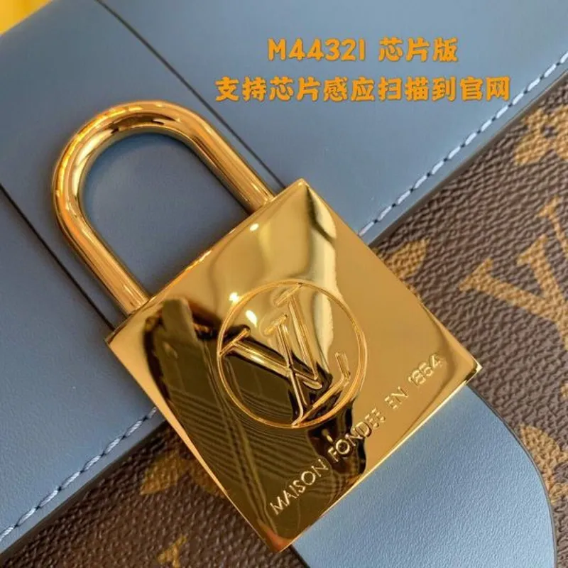 LV M44321 Louis Vuitton Locky BB Monogram Modrá M44322 Taška