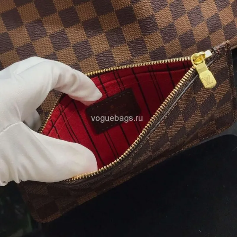 LV M41359 Louis Vuitton Neverfull PM Damier Ebene M41245 Taška Červená