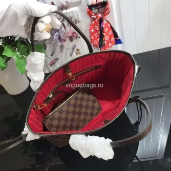 LV M41359 Louis Vuitton Neverfull PM Damier Ebene M41245 Taška Červená