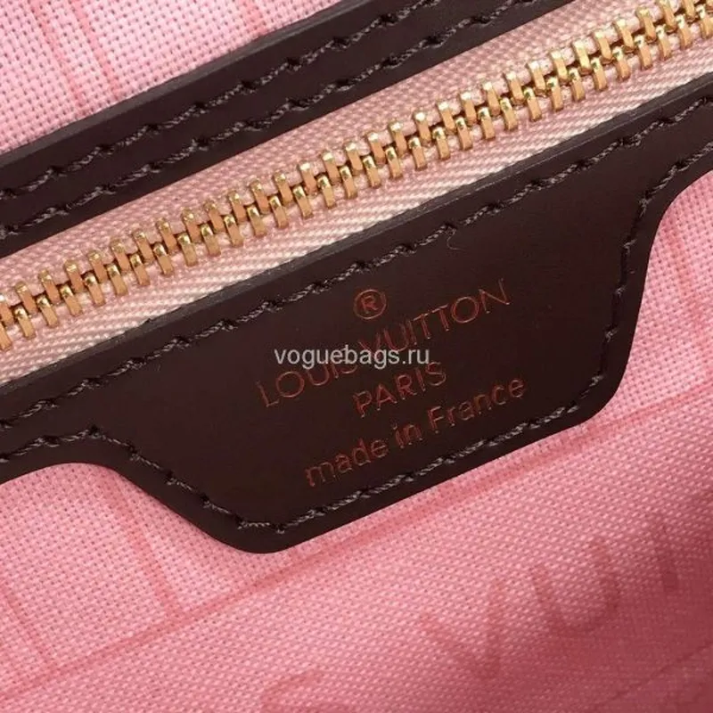 LV M41359 Louis Vuitton Neverfull PM Damier Ebene M41245 Taška Růžová