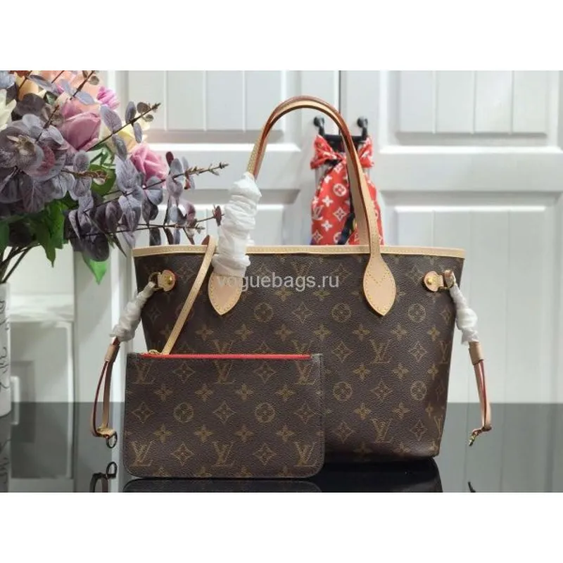 LV M41245 Louis Vuitton N41362 Neverfull PM Monogram Taška Červená
