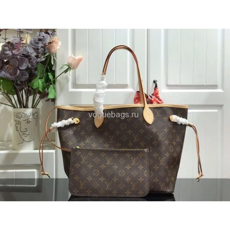LV M40995 Louis Vuitton Neverfull MM Monogram M41178 Taška Béžová