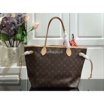 LV M40995 Louis Vuitton Neverfull MM Monogram M41178 Taška Béžová