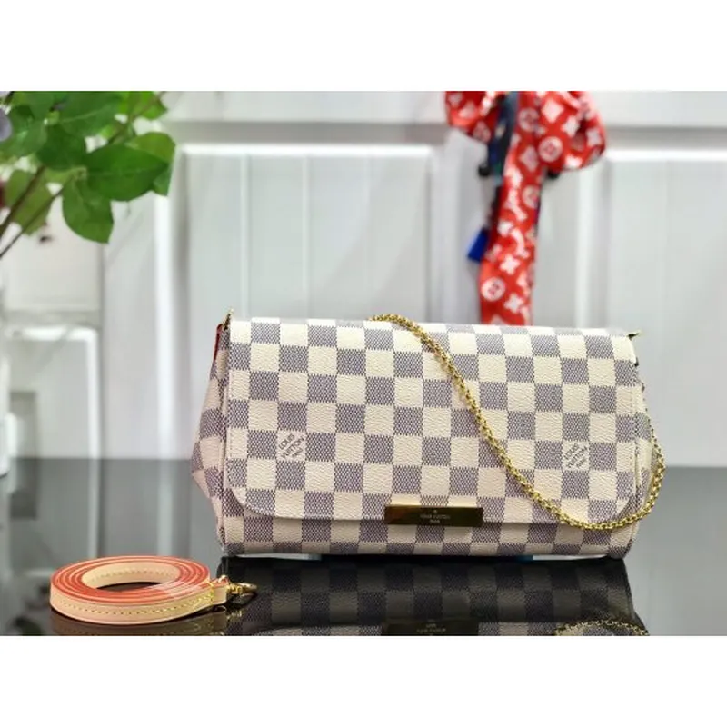 LV M40718 Louis Vuitton Favorite Mm M40717 Kabelka Damier Azur Plátno