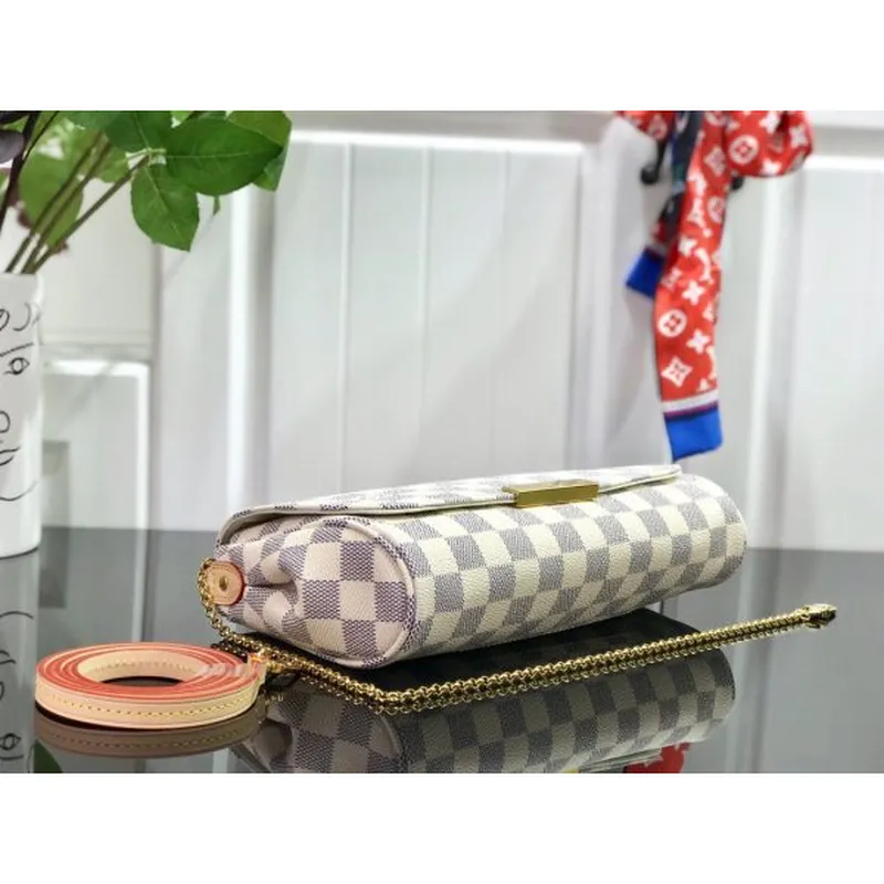 LV M40718 Louis Vuitton Favorite Mm M40717 Kabelka Damier Azur Plátno