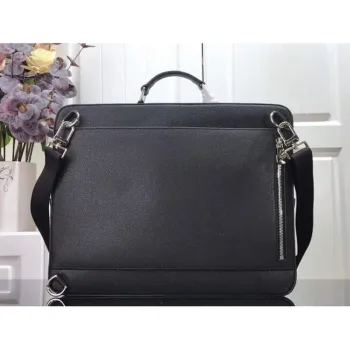 LV M30769 Louis Vuitton Aktovka Batoh Taiga Černá