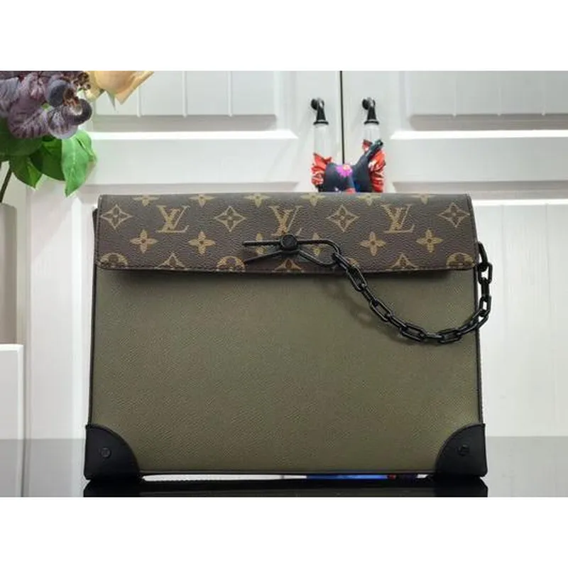 LV M30583 Louis Vuitton Pochette Voyage Steamer Bag Zelená