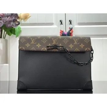 LV M30583 Louis Vuitton Pochette Voyage Steamer Bag Černá