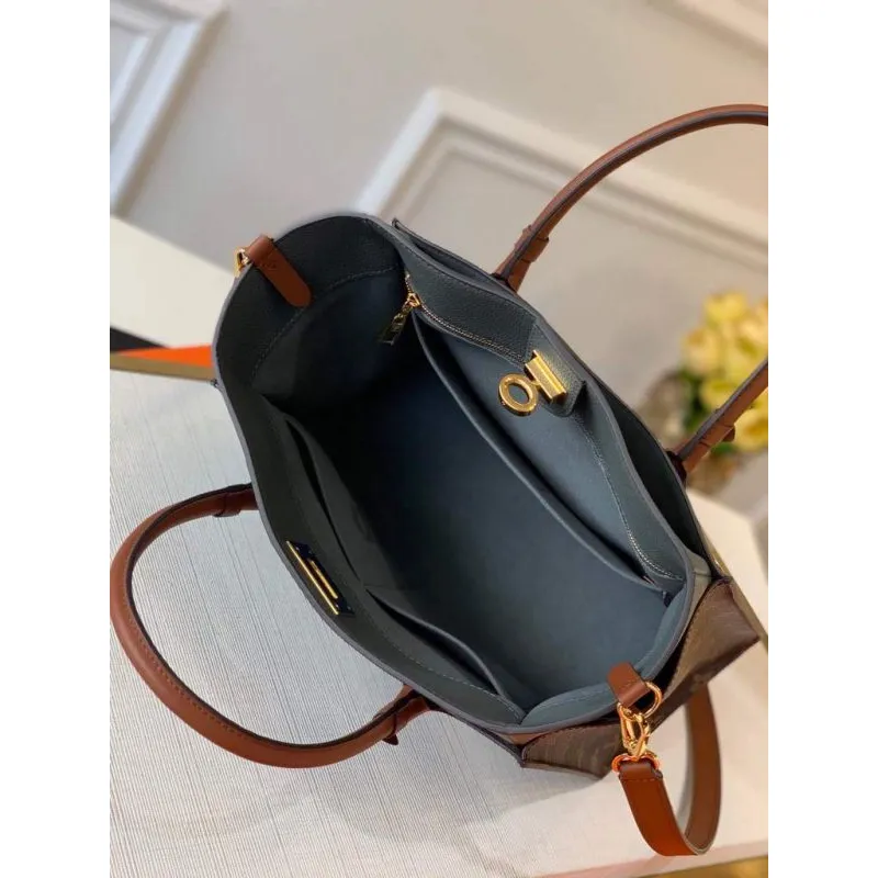 Louis Vuitton M55302 LV M53823 na mé straně MM M53825 Vysoce kvalitní kožená taška šedá