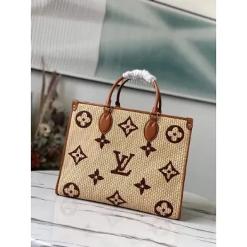 Louis Vuitton M57707 LV M57723 OnTheGo MM Tote Bag Tan