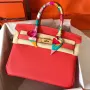 Hermes Rose Extreme Birkin 30cm Clemence Ručně vyráběná taška