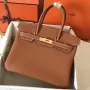 Hermes Gold Birkin 30cm Clemence Ručně vyráběná taška