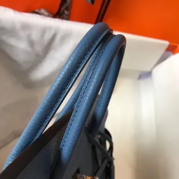 Hermes Birkin 25cm Taška v modré agátové kůži Clemence