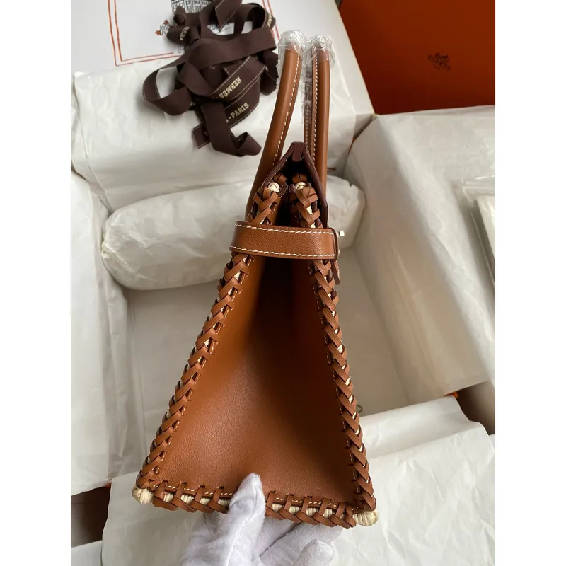 Hermes Picnic Birkin 30 Taška z proutí s kůží Barenia