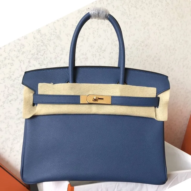 Hermès Blue Jean Birkin 30cm Epsom Ručně vyráběná taška