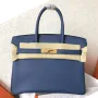 Hermès Blue Jean Birkin 30cm Epsom Ručně vyráběná taška