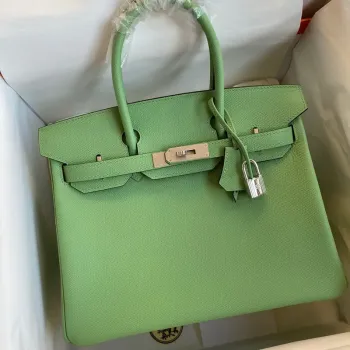 Hermes Birkin 30 Retourne Ručně vyráběná taška v barvě Vert Cypres z Epsom telecí kůže
