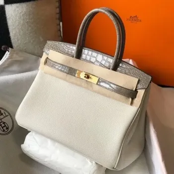 Hermes Touch Birkin 30cm Limitovaná edice Bílá taška