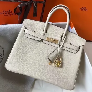 Hermes Birkin 25cm Taška v kůži Clemence Beton