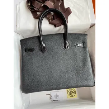 Hermes Touch Birkin 30 Taška v černé kůži Clemence a lesklé kůže nilotského krokodýla