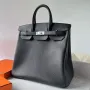 Hermes HAC Birkin 40 Ručně vyráběná taška z černé kůže Clemence