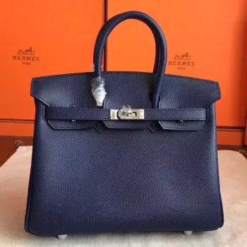 Hermes Sapphire Birkin 25cm Epsom Ručně vyráběná taška