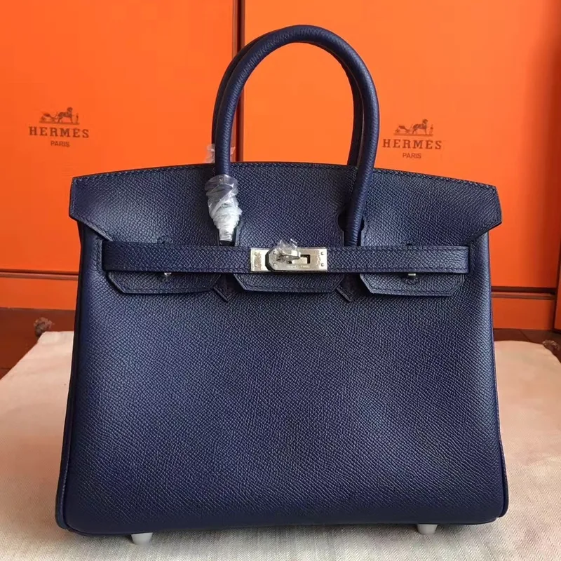Hermes Sapphire Birkin 25cm Epsom Ručně vyráběná taška