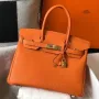 Hermès Orange Clemence Birkin 30cm Taška