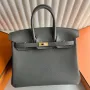 Hermes Birkin 25 Retourne Ručně vyráběná taška v Gris Meyer Epsom telecí kůži