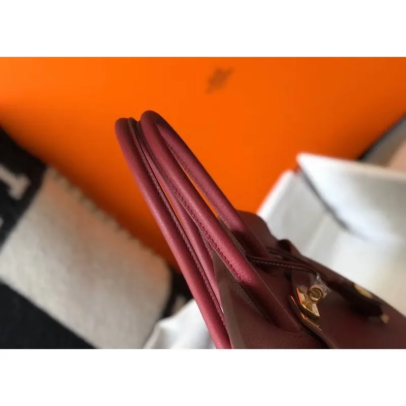 Hermès Bordeaux Clemence Birkin 35cm Taška