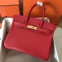 Hermès červená Birkin 30 cm Epsom ručně vyráběná taška