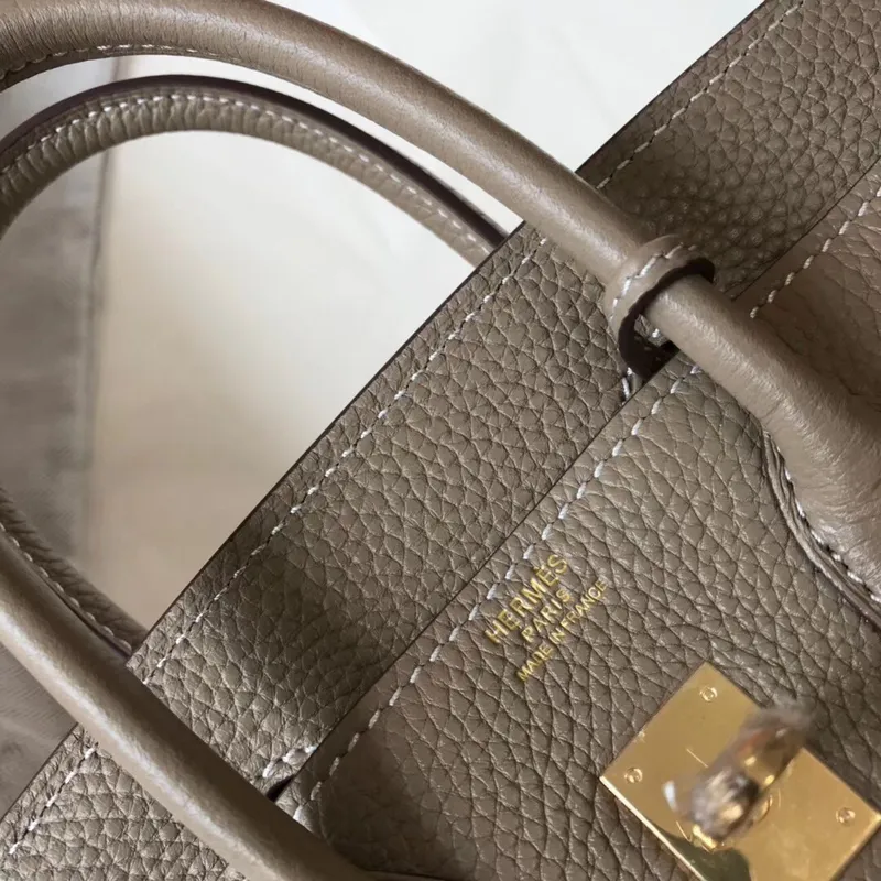 Hermes Birkin 25cm Taška v kůži Clemence Tourterelle