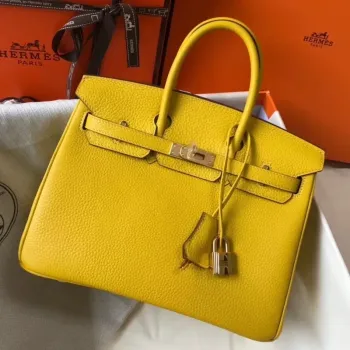 Hermes Birkin 25cm Taška v kůži Soleil Clemence