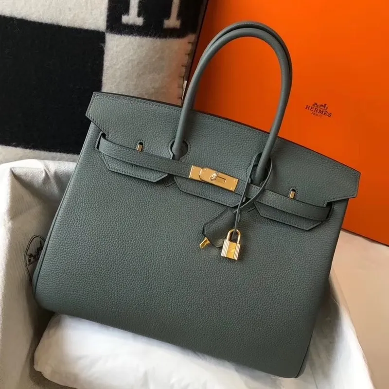 Hermes Vert Amande Clemence Birkin 35cm Taška
