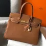 Hermès Hnědá Clemence Birkin 30cm Taška