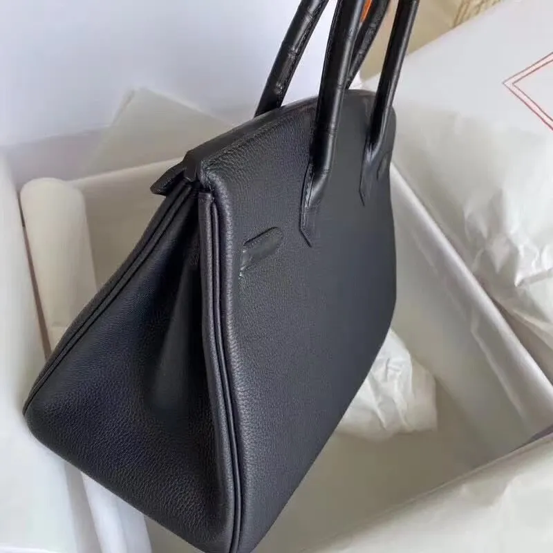 Hermes Black Touch Birkin 30cm Taška Matný Niloticus Krokodýlí Kůže