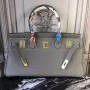 Hermes Lin Blue JPG Birkin 42cm Kabelka přes rameno