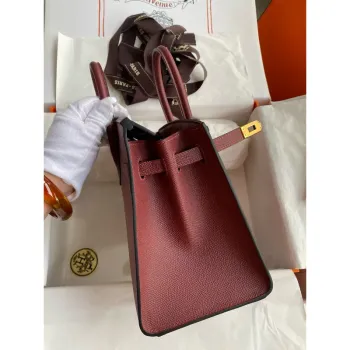 Hermes Birkin 25 Sellier Ručně vyráběná taška v Rouge H Epsom telecí kůži