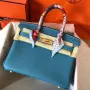 Hermes Blue Jean Birkin 30cm Clemence Ručně vyráběná taška