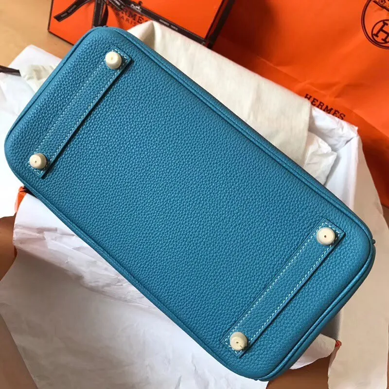 Hermes Blue Jean Birkin 30cm Clemence Ručně vyráběná taška