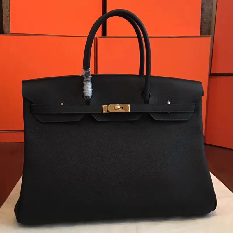 Hermès Black Clemence Birkin 40cm Ručně vyráběná taška