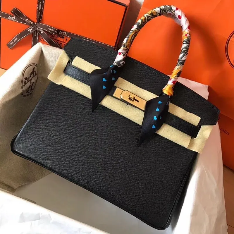 Hermes Black Birkin 30cm Epsom Ručně vyráběná taška