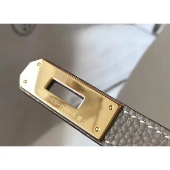 Hermès šedá kůže Clemence Birkin 30 cm taška