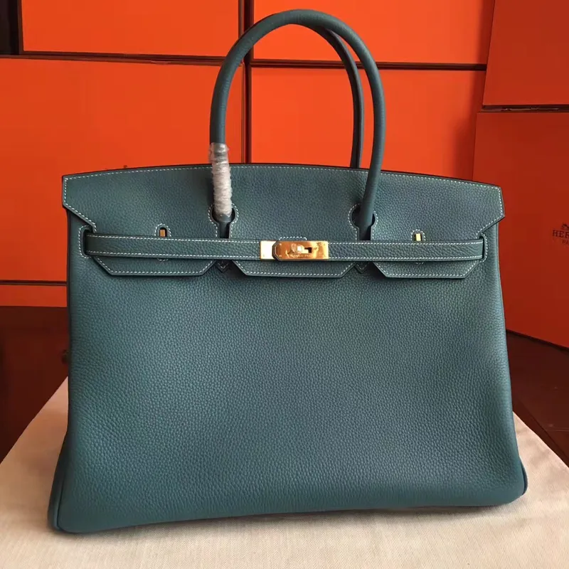 Hermes Blue Jean Clemence Birkin 40cm Ručně vyráběná taška